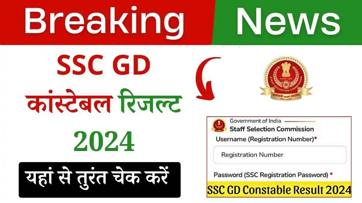 SSC GD कांस्टेबल रिजल्ट 2024